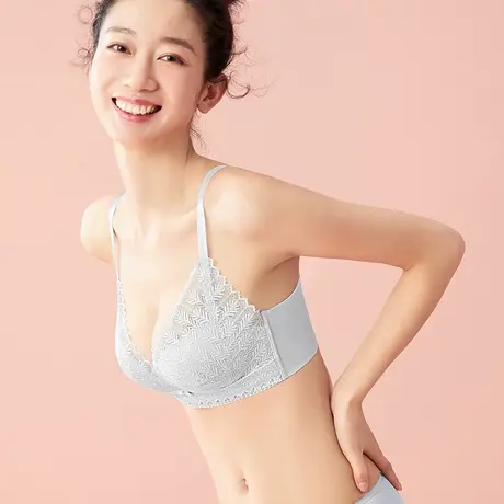 【双11预售】都市丽人内衣小胸聚拢上托抗菌含羞草蕾丝软支撑文胸商品大图