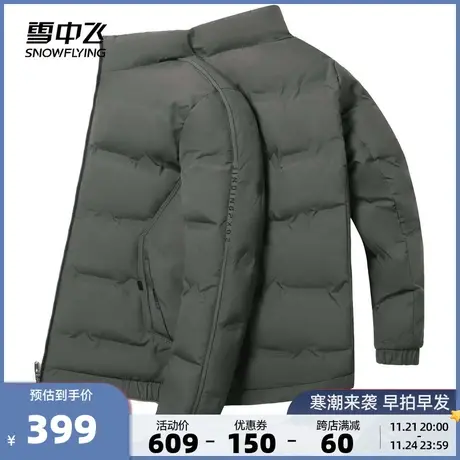 雪中飞2023秋冬新款短款男士都市商务休闲立领纯色外套羽绒服商品大图