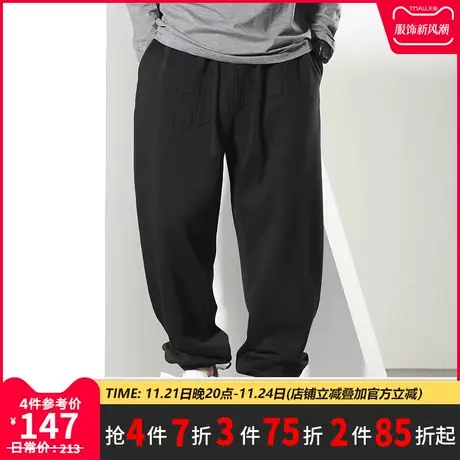 GxxH男士春秋款裤子宽松束脚卫裤工装休闲运动长裤秋季潮牌200斤商品大图