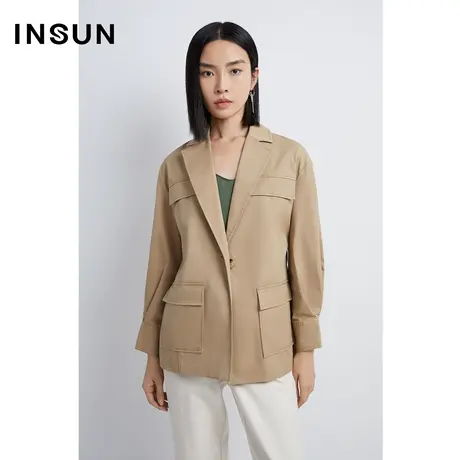 恩裳棉质短外套秋季高级感直筒长袖外套商品大图