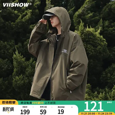 VIISHOW冲锋夹克男春秋美式休闲户外机能风防水运动夹克潮连帽外商品大图