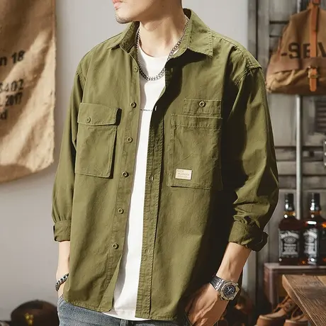 Modi Nick/摩帝尼克休闲男衬衫盐系男友穿搭潮流宽松纯色百搭时尚商品大图