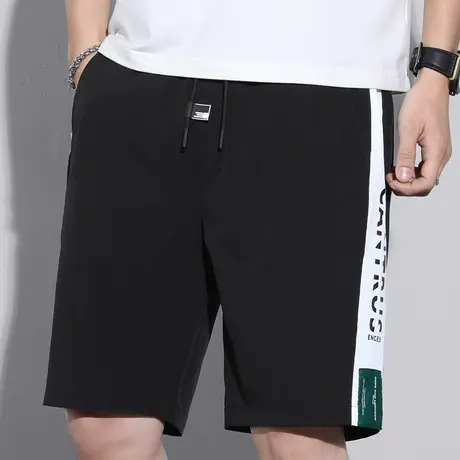 夏季超薄款冰丝速干五分运动休闲短裤男士外穿潮流百搭帅气中裤子商品大图