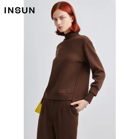 INSUN恩裳冬季防风高领羊毛百搭卫衣图片