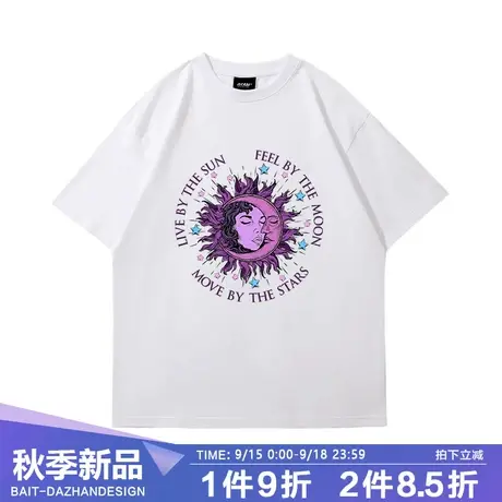 潮牌bf欧美式高街vibe风亚系短袖T恤男宽松oversize半袖上衣夏季商品大图