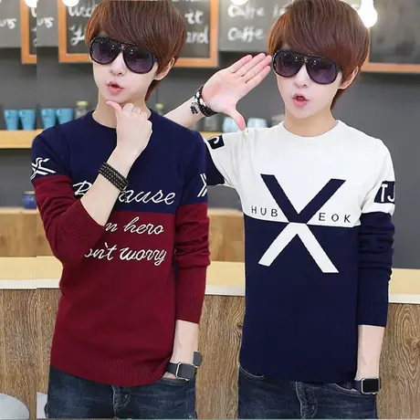 秋冬装大童12青少年13男孩14毛衣15初中16学生17套头18岁针织衫潮商品大图