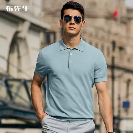 MrBu布先生翻领桑蚕丝短袖衫2023春夏新品轻薄透气男士T恤AT12099商品大图