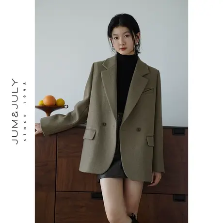 嘉茱莉2023秋季新款设计感西装外套女一粒扣西服上衣小众宽松韩版商品大图