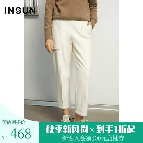 恩裳商场同款冬季纯色简约百搭宽松小脚裤西裤女图片