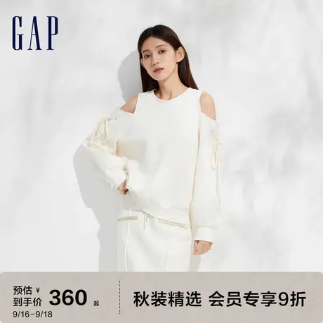Gap女装秋季2023新款LOGO宽松廓形露肩卫衣889285休闲上衣图片