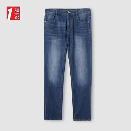 海一家休闲时尚长裤2023夏季新款微弹中腰舒适青年男士牛仔裤商品大图