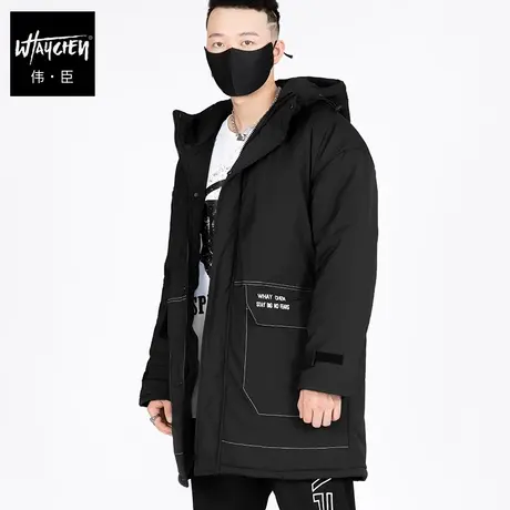 伟臣冬季潮流大码中长款棉衣男胖子加肥加大加厚保暖棉服棉袄外套图片