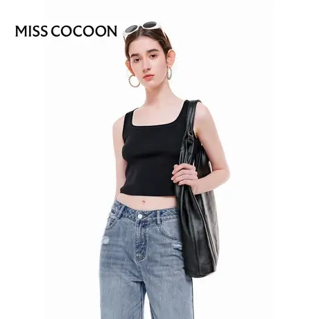 可可尼COCOON2025夏季无袖上衣女设计感小众外穿内搭打底吊带背心图片