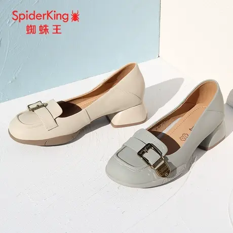 SPIDER KING/蜘蛛王单鞋真皮2023春季商场新款皮鞋女通勤晚晚鞋软图片