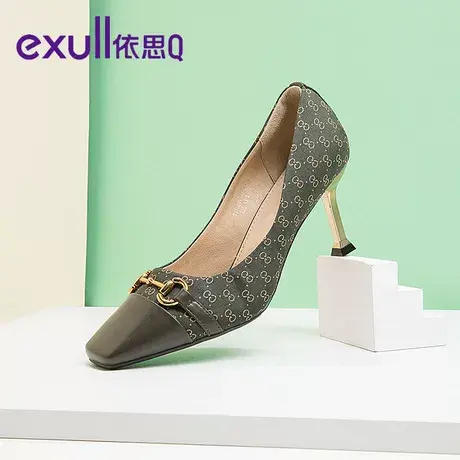 依思q高跟鞋女2022春夏季新款一脚蹬细跟尖头鞋图片