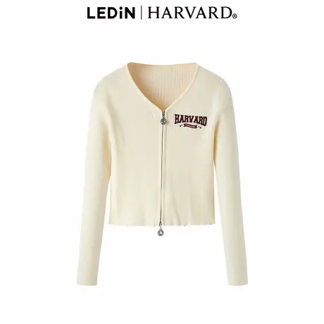 【哈佛联名】乐町冬季新款设计小众双拉链线开衫女C2EDD4334商品大图