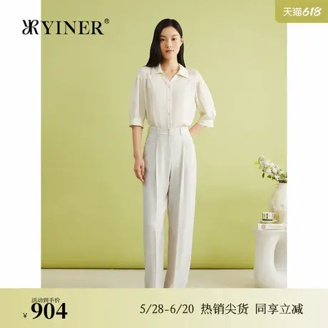 【真丝系列】YINER音儿女装夏季弹力重绉衬衫桑蚕丝上衣商品大图