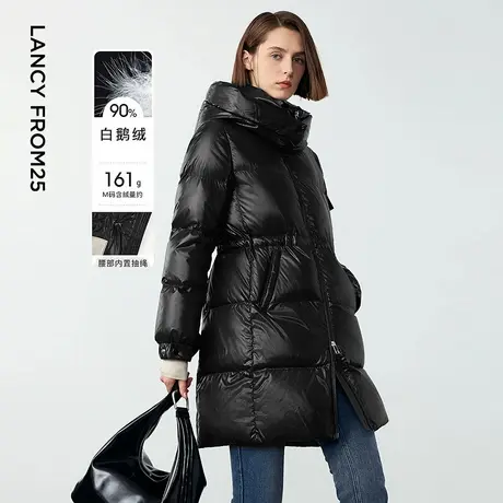 简约百搭柔软舒适高级白鹅绒羽绒服女式外套图片
