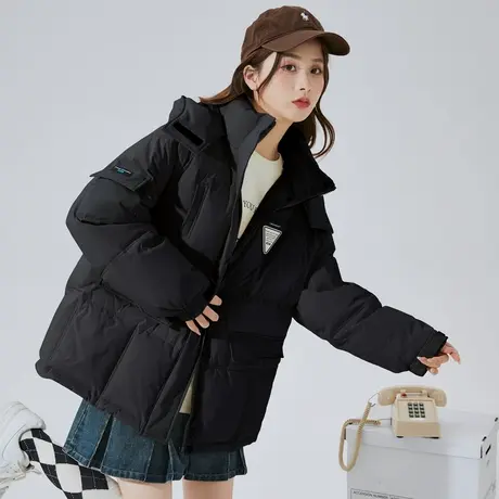 唐狮羽绒服女90鸭绒加厚保暖新款反季小个子冬装外套面包服潮流商品大图