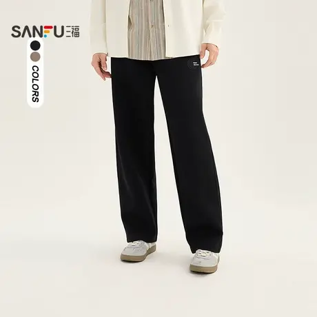 三福2025春季男士空气层休闲裤 时尚宽松直筒裤子卫裤男497560商品大图
