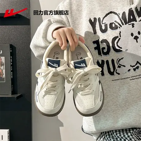 回力小白鞋女2025新款夏季帆布鞋厚底百搭德训鞋软底轻便休闲鞋女商品大图