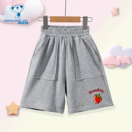 KD真维斯新款潮流百搭女童笑脸标志印花中大童舒适休闲卫衣短裤图片