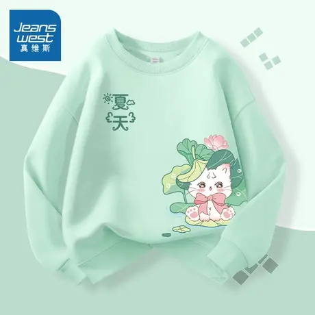 真维斯童装女童卫衣春秋款韩系小女孩圆领套头衫儿童春装2025新款图片