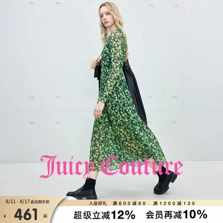 Juicy Couture橘滋连衣裙女2025年秋季新款时尚碎花网纱飘逸长裙商品大图