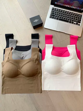 吊带背心女夏季美背文胸一体冰丝内搭抹胸性感辣妹风外穿无袖上衣商品大图