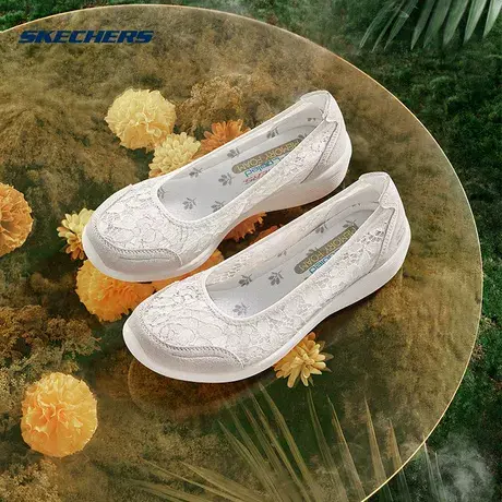 Skechers斯凯奇女鞋春夏季款一脚蹬蕾丝透气平底休闲软底妈妈单鞋商品大图