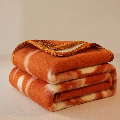 恒源祥纯羊毛毛毯加厚保暖办公室毯子午睡毯单双人家用沙发盖毯商品大图