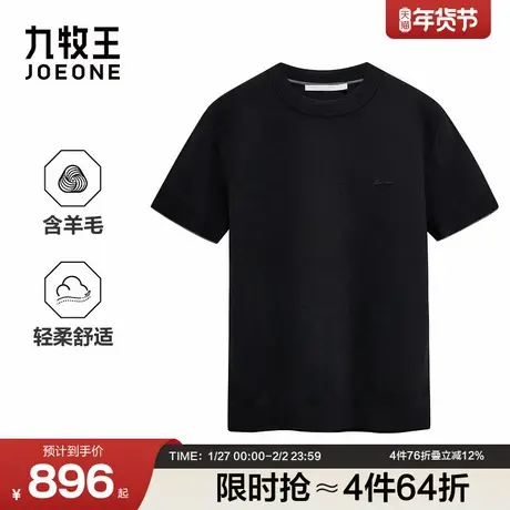 九牧王男装2025冬季新款羊毛针织商务休闲男款短袖T恤商品大图