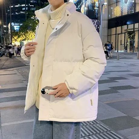 白色棉衣男冬季加绒加厚保暖羽绒服棉服外套男生情侣款东北大棉袄商品大图