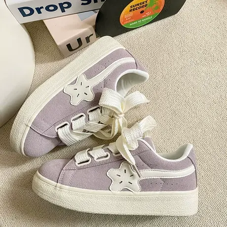 Betoo 2023新款厚底学院风帆布鞋女复古韩版板鞋休闲小白鞋ins潮商品大图