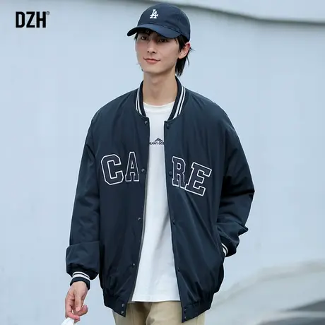 男士美式棒球服藏青色棉衣外套男冬棉服男款冬季加厚飞行员夹克男图片