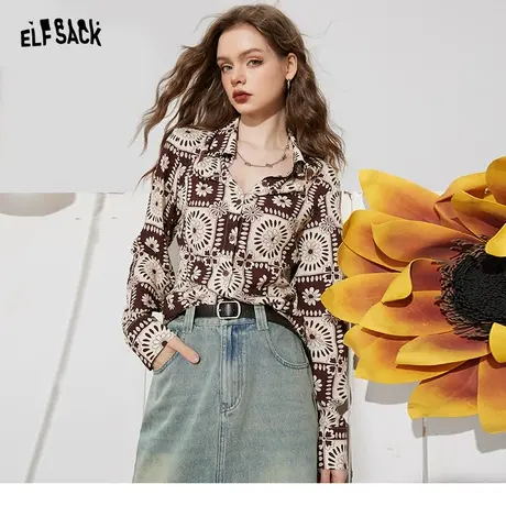 妖精的口袋防晒衬衫外套女2023秋季新款长袖设计感新中式复古上衣图片
