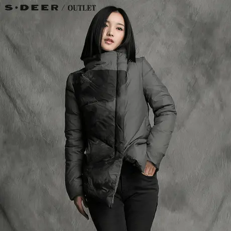 s.deer 【预售】圣迪奥专柜正品灰色斑驳晕染短款羽绒服S14482412图片