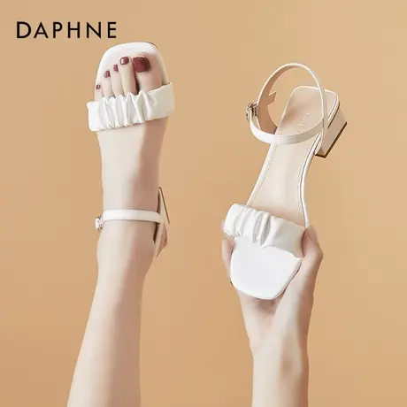 达芙妮晚晚风凉鞋女夏季2022年新款中跟粗跟超仙淑女时装凉鞋女鞋商品大图