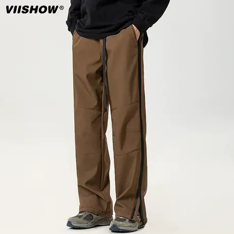 VIISHOW美式户外登山加绒雪地冲锋裤男冬潮牌个性机能宽松休闲裤商品大图