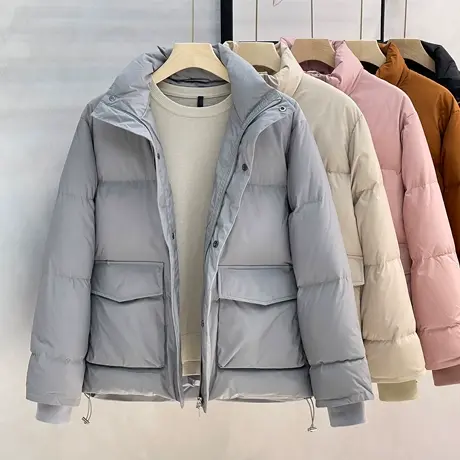 2023冬季85白鸭绒短款羽绒服男士保暖加厚抗寒面包服立领潮流外套图片