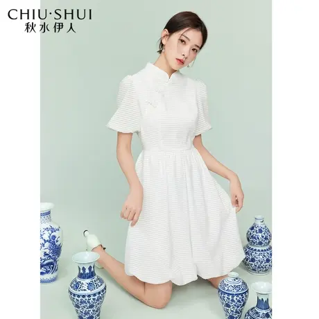 秋水伊人国风俏皮连衣裙2022夏季新款女装显瘦肌理感公主连衣裙图片