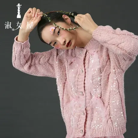 淑女屋官方旗舰店蝴蝶结公主。毛衣图片