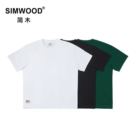 Simwood简木男装【短宽版型】索罗娜凉感260g重磅圆领休闲短袖男图片