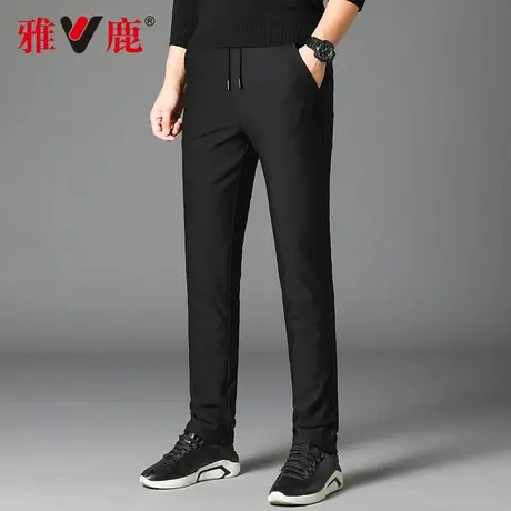 雅鹿羽绒裤男外穿中老年人加厚保暖鸭绒防风高腰加长宽松爸爸棉裤图片