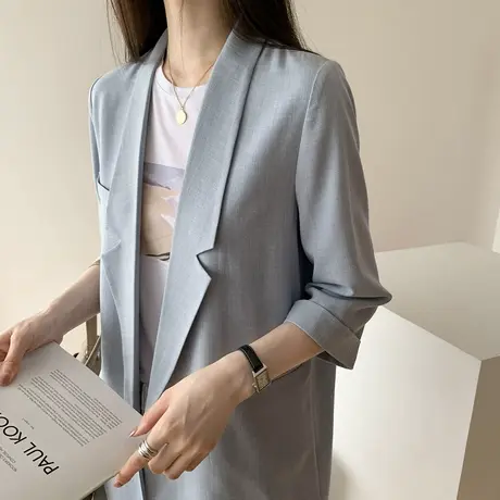 【六折清仓仅190.8元】短袖西装外套女夏薄款气质设计感小众图片