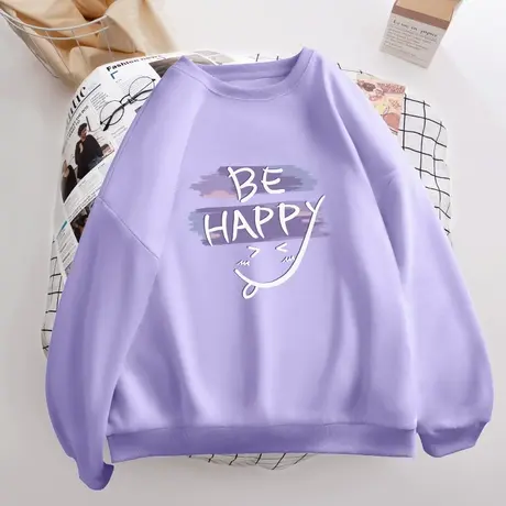 圆领卫衣女2023秋季新款宽松设计感小众春秋薄款慵懒风小个子上衣商品大图