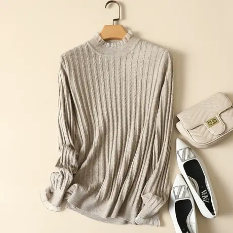 清仓！半高领毛衣套头打底衫女秋装新款内搭爆款百搭洋气针织衫女商品大图