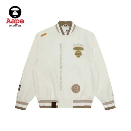 Aape旗舰店男装秋冬猿颜字母刺绣潮流休闲棒球服夹克外套7615XXL商品大图
