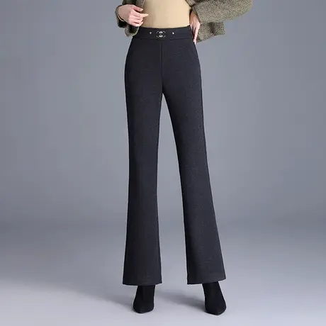 高腰妈妈喇叭裤子女秋冬2023新款通勤显瘦长裤垂感气质微喇休闲裤商品大图