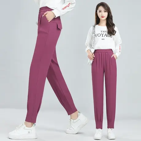 裤子女宽松哈伦裤2023夏季薄款九分萝卜裤垂感小个子显瘦小脚裤潮图片